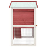 170839 Outdoor Rabbit Hutch 3 Doors Red Wood