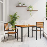 Garden Dining Set 3 pcs Black and Brown Poly Rattan 3365490
