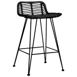 Bar Chairs 2 pcs Black Rattan 285233