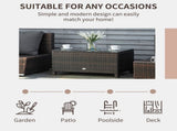 PE Rattan Garden Coffee Table with Glass Table Top - Brown T3398P314696