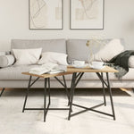 ZNTS Side Table 2-pack in Artisan Oak with Engineered Wood and Metal 869731
