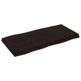 Table Top Dark Brown 100x50x cm Treated Solid Wood Live Edge 364018