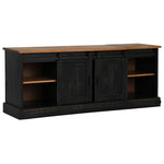 ZNTS TV Cabinet HALDEN 2 Sliding Doors Black 150x40x60 cm Solid Wood 4018416