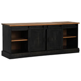 TV Cabinet HALDEN 2 Sliding Doors Black 150x40x60 cm Solid Wood 4018416