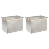 Garden Planter with LED 2 pcs Silver 40 x 60 x 40 cm 8008149