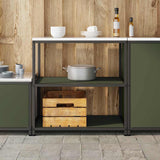 Kitchen Storage HATTEM Olive Green 90 x 50 x 92 cm Steel 874957
