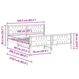 Bed Frame Light Grey 160 x 200 cm Solid Pine Wood 3394282
