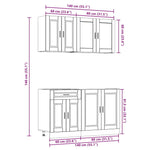 ZNTS 4 Piece Kitchen Cabinet Set Kalmar Smoked Oak Engineered Wood 3314876