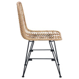 Dining Chair 2 pcs Rattan and Iron Natural 44.5 x 54.5 x 85 cm 42011550
