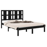 Bed Frame without Mattress Black 140x190 cm Solid Wood Pine 3105584