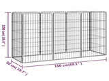 8-Panel Dog Playpen Black 50x100 cm Powder-coated Steel 3115958