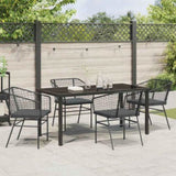 Garden Dining Set 5 pcs Black Poly Rattan 3380907