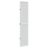 Room Divider 4 Panels White Solid Wood Paulownia 358785