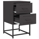 ZNTS Bedside Cabinets 2 pcs Black 36x39x60.5 cm Steel 846459