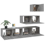 4 Piece TV Cabinet Set Grey Sonoma Engineered Wood 3114652