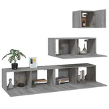 4 Piece TV Cabinet Set Grey Sonoma Engineered Wood 3114652