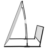 93373 2 in 1 Soccer Rebounder Football Goal 202x104x120 cm Steel