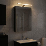 Bathroom Mirror Cabinet with Door Black Oak 40 x 10.5 x 60.5 cm 889032