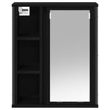 Bathroom Wall Cabinet with Mirror Black Oak 50x21x60 cm 861902