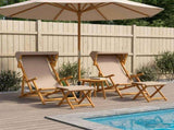Deck Chair 4 pcs 3 Position Solid Eucalyptus Wood Taupe 3407804