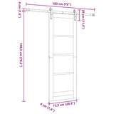 Sliding Door ORKDAL Natural and Black 73.5 x 198.5 cm 3331819