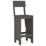 3 Piece Garden Bar Set Grey Solid Wood Pine 3157795