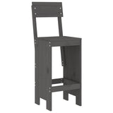 3 Piece Garden Bar Set Grey Solid Wood Pine 3157795