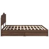 Storage Bed with Drawer Brown Oak 200 x 200 cm Engineered Wood 3413477