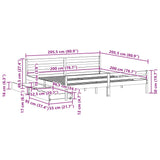 Bed Frame without Mattress White 200x200 cm Solid Wood Pine 3301619