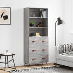 Highboard Grey Sonoma 69.5x34x180 cm Engineered Wood 3189355