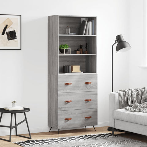 Highboard Grey Sonoma 69.5x34x180 cm Engineered Wood 3189355