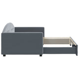 Daybed with Trundle without Mattress Dark Grey 90x190 cm Single 3197392