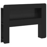 Headboard Cabinet with Storage Black Engineered Wood 8001256