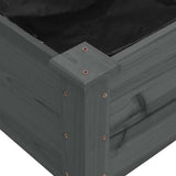 Garden Raised Bed with Liner Grey 120x120x25 cm Solid Wood Fir 364294