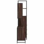 ZNTS 3 Piece Bathroom Furniture Set Brown Oak Engineered Wood 3301159