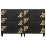 Sideboard 2 pcs Black 60 x 33 x 75 cm Solid Mango Wood 3310157