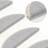 Stair Mats 15 pcs 56x17x3 cm Silver Half Round 326895