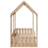 Kids' House Bed Frame without Mattress 80x200 cm Solid Wood Pine 850689
