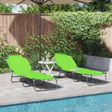 Folding Sun Lounger 2 pcs Green 188 x 57 x 86.5 cm Polyester 42003150