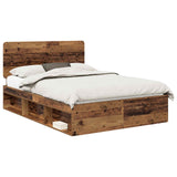 Bed Frame with Headboard Old Wood 160 x 200 cm Solid Pine Wood 3412468