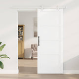 Sliding Door Manual White 83 x 211 cm Solid pine wood and steel 3333563