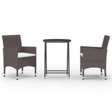 Garden Bistro Set Brown Poly rattan Medium Removable Covers 3095927