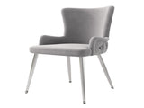 Velvet dining chair, set of 2, luxurious living room/bedroom lounge chair with four silver-colored N606P389327G