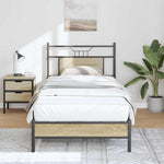 Bed Frame without Mattress Sonoma Oak 75x190 cm Small Single Engineered Wood 4106934