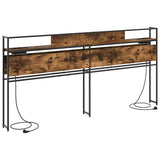 Storage Headboard with Shelf Smoked oak 200 cm Engineered wood 859662