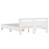 Bed Frame White Engineered wood Double 150x200 cm Bed Frame 3207539