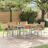 Garden Dining Set 7 pcs Grey and brown 160 x 80 x 75 cm 3284370
