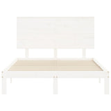 Bed Frame without Mattress White 120x200 cm Solid Wood Pine 3193657