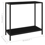 Console Table Black Tempered Glass & Powder-Coated Steel Medium 322832