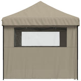 Foldable Party Tent Pop-Up with 4 Sidewalls Taupe 4004954